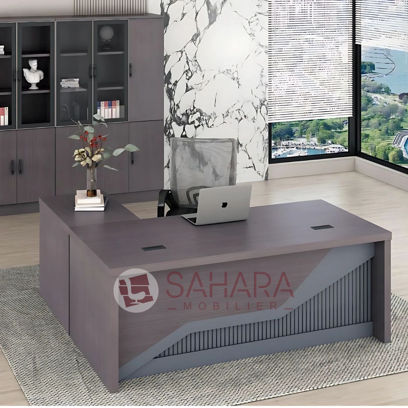 Bureau de direction YES avec retour et caisson mobile